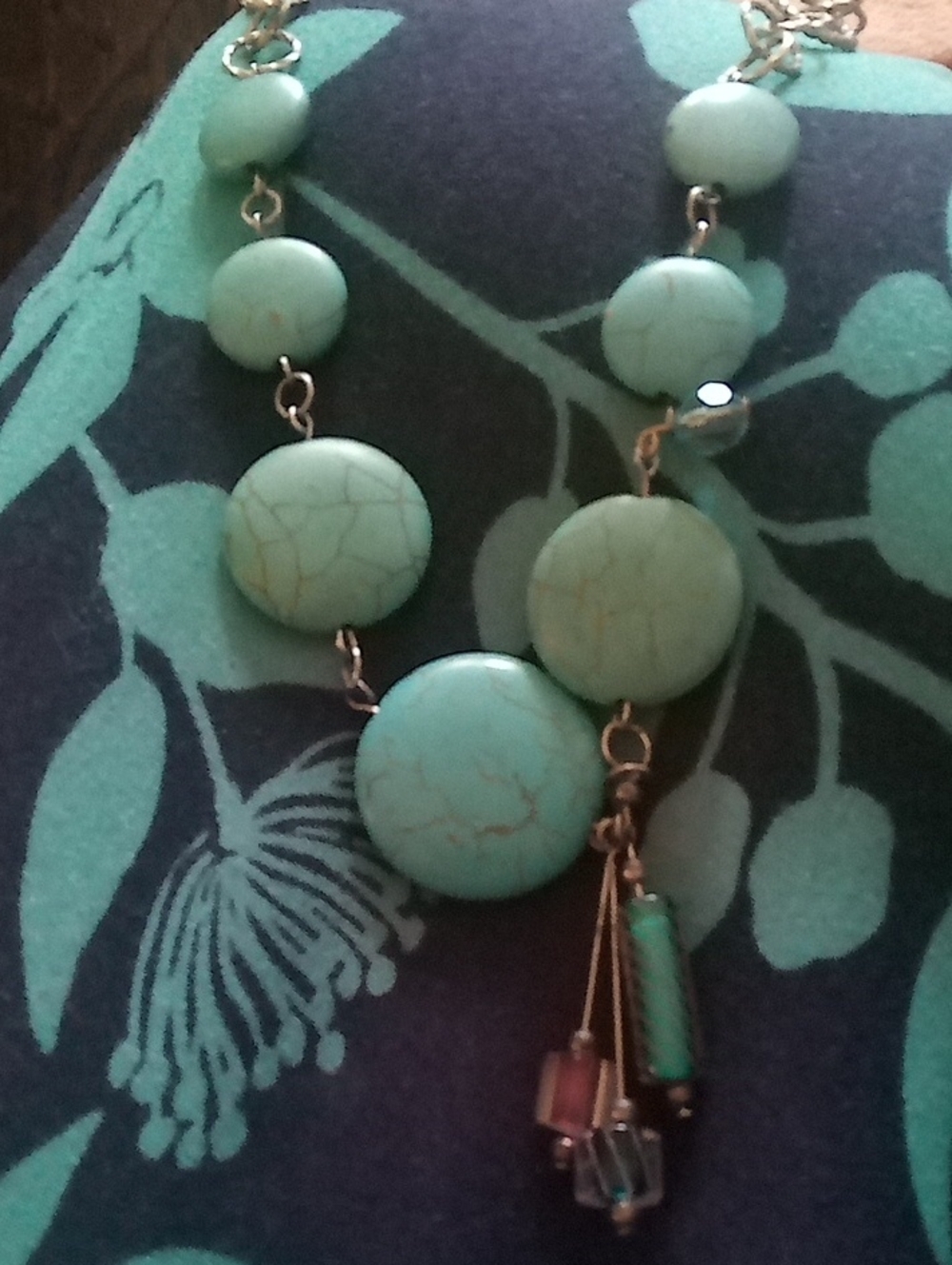 Turquoise And Sterling Silver Pendant Statement Necklace - Unbranded View 2